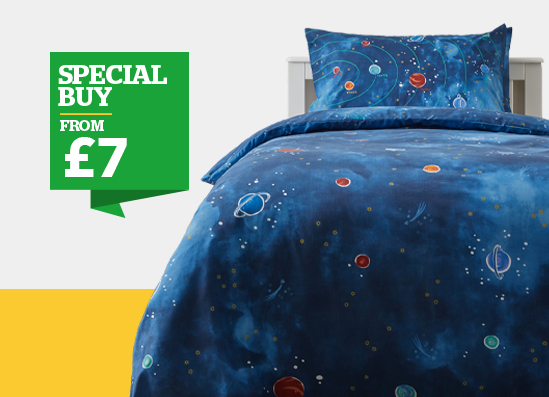 Galactic Space Anti Bacterial Reversible Duvet Cover and Pillowcase Set